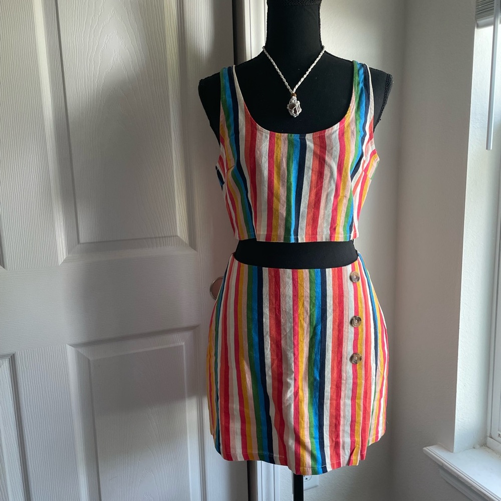 NWOT Colorful Striped Co-ord Set